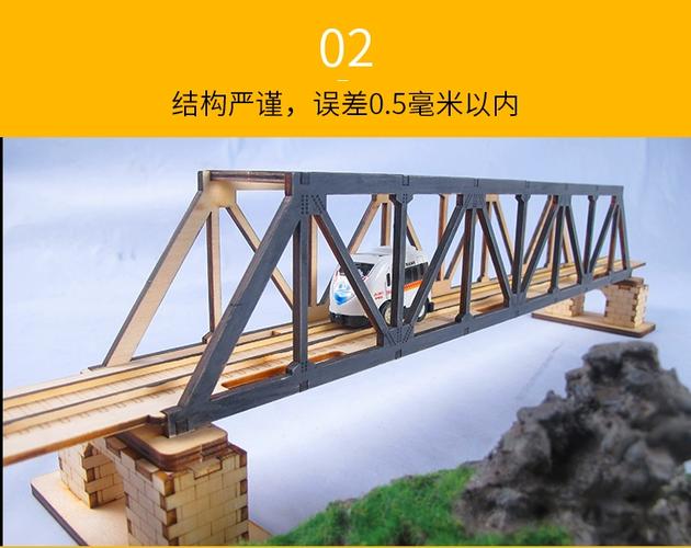 新大源木diy手工木制橋梁模型鋼桁架鐵路橋手工課沙盤擺件材料包